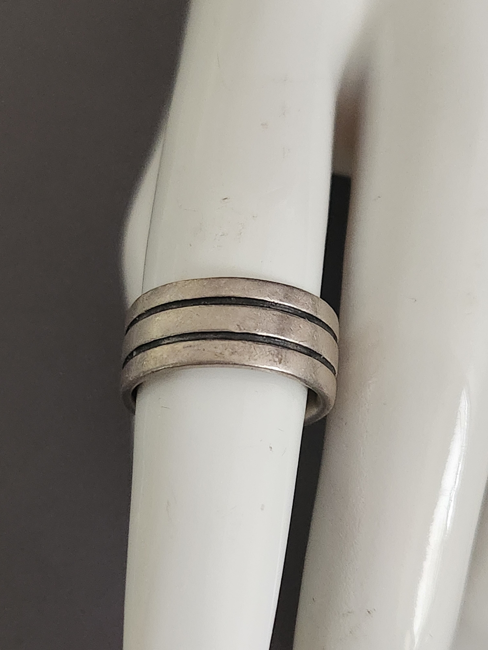 Vintage Sterling Silver Men's Triple Band Ring